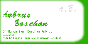 ambrus boschan business card